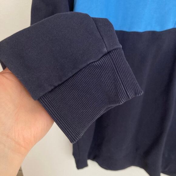 Galeries Lafayette Womens XXL Blue Colorblock Half Zip Pullover Sweatshirt Rugby - Picture 5 of 10